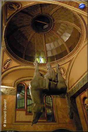 Prague : "Horse" by David Cerný in the gallery of Lucerna Palace