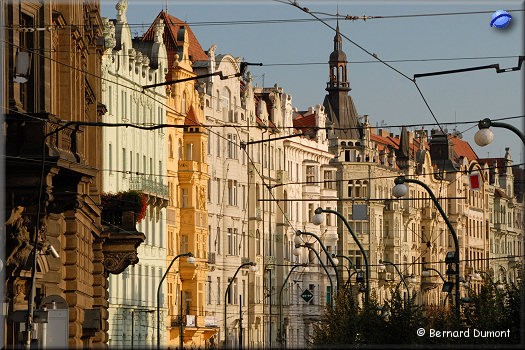 Prague : façades at sunset