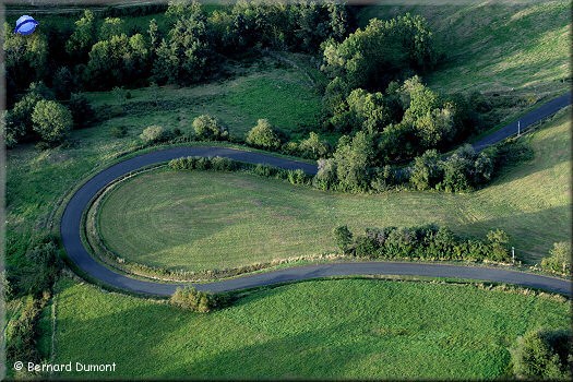 The Auvergne from above : winding road