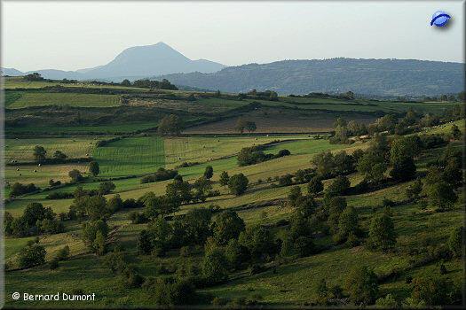 Countryside in Auvegne, the Puy de Dôme in background (1465 m high)