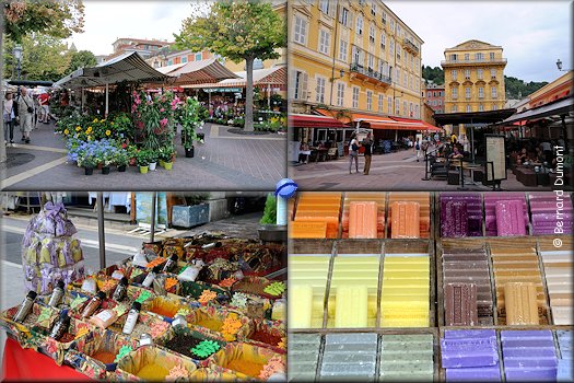 Nice, Cours Saleya : flowers, spices, soaps...
