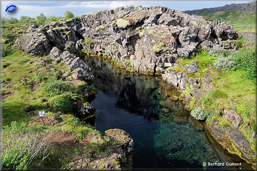Þingvellir, crack filled with crystal clear water