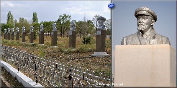 Baetov village, busts of celebrities