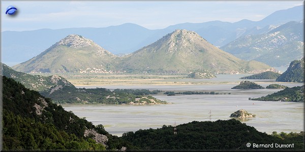 The 2 hills of Vranjina Island in Lake Skadar