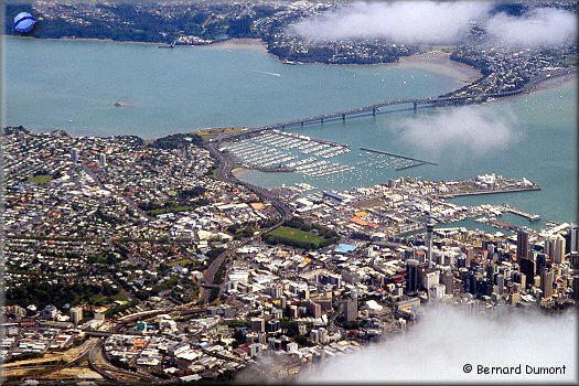 Arrival at Auckland (Sky Tower in lower right corner)
