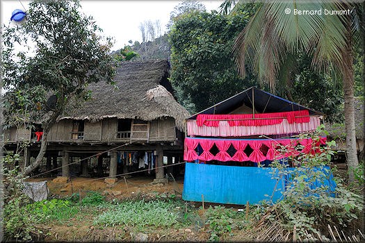 Traditional stilt house and annexe for a wedding