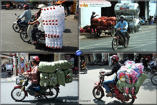 Ho Chi Minh City, anything can be transported on motorcycles